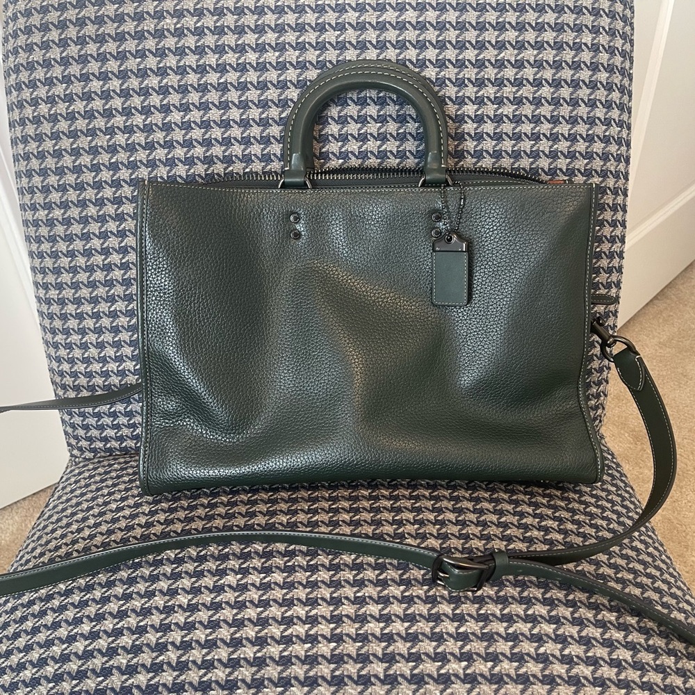 Coach Dark Green Leather Handbag